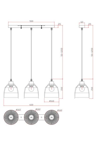 Подвесной светильник FR5334PL-03B Сеть / Mesh E27x3 Freya fr5334pl-03b