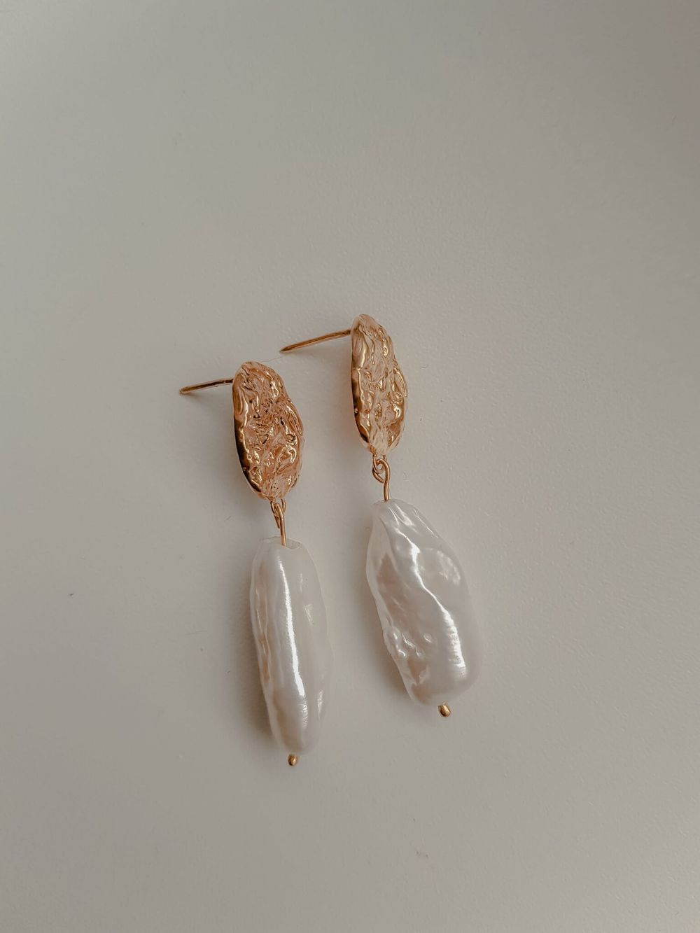 Серьги капли с жемчугом, позолота