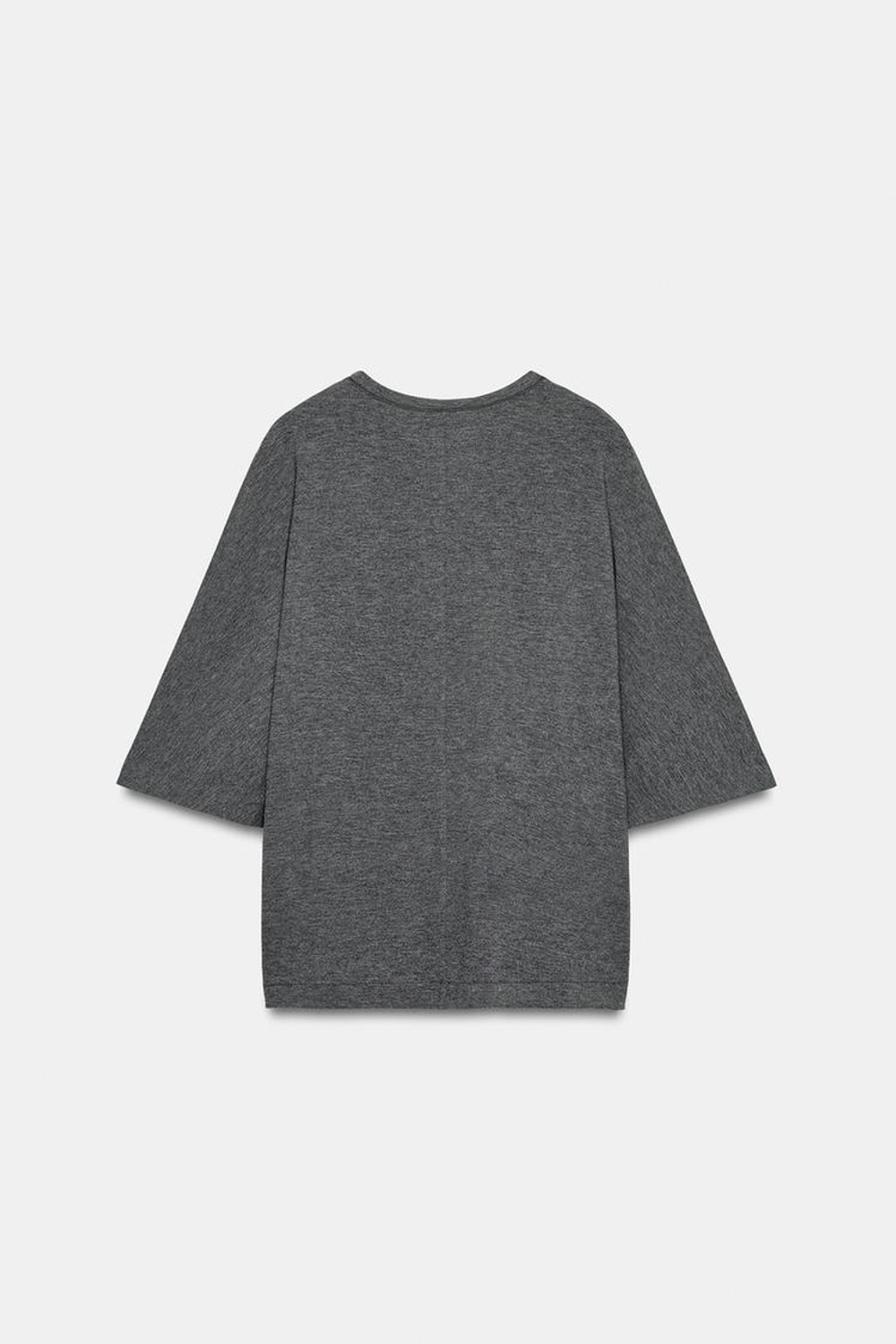 ZARA ТОП С РУКАВАМИ «ЛЕТУЧАЯ МЫШЬ», МЯГКИЙ СЕРЫЙ