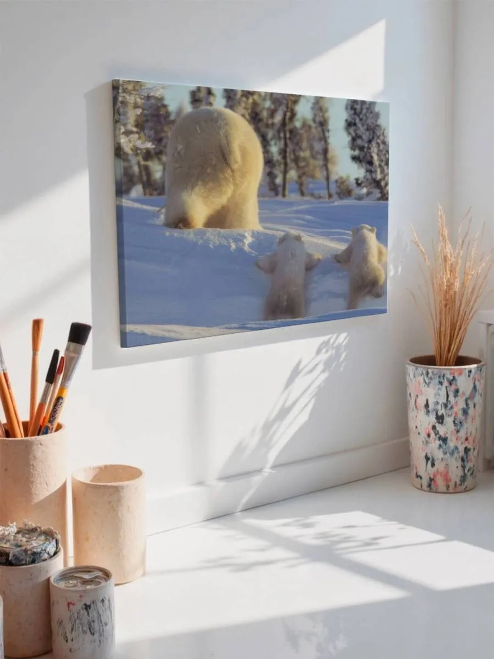 Картина на стену 40 X 50 Белые медведи
