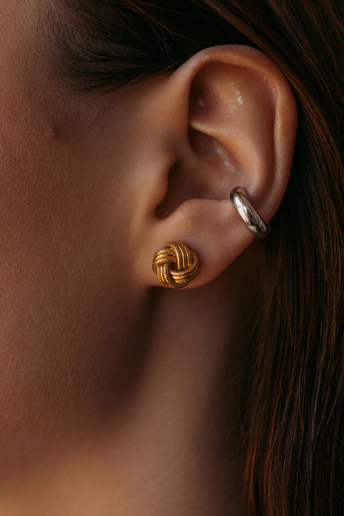 Кафф "Бублик" мини в серебре