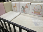 Комплект в кроватку 6-ти предметный (подушечки 17 предметов), "Оленята и белочка" поплин