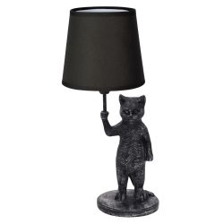 UML-B465 E14 SILVER-BLACK Светильник настольный декоративный Кот. под лампу E14. 40W. Механический выключатель. Серебристый-черный. ТМ Uniel