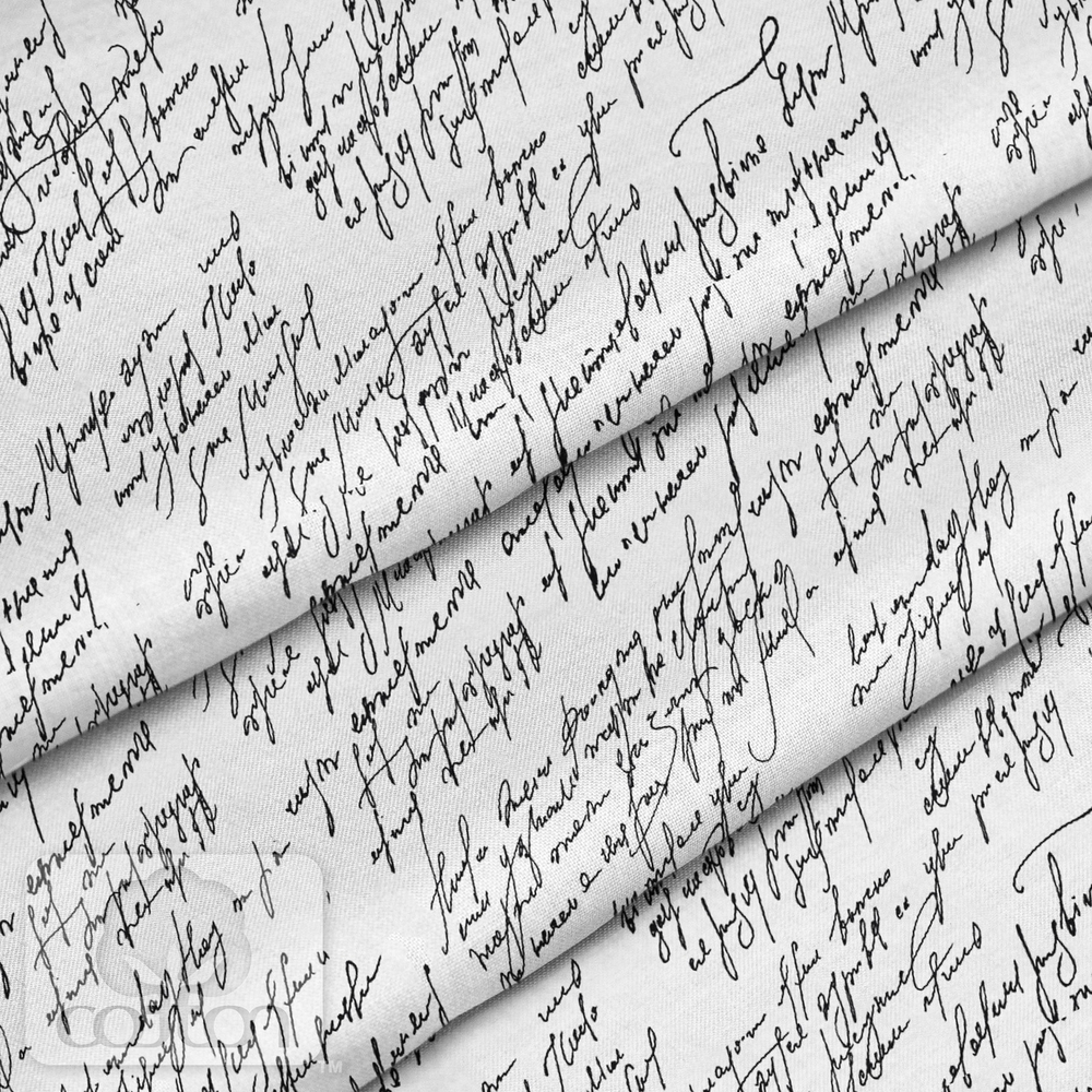 Отрез хлопка "Каллиграфия"