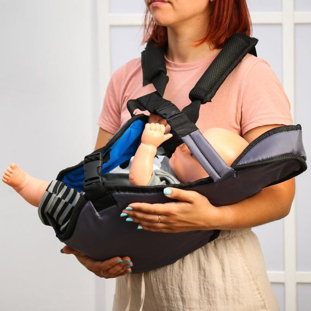 6883527 Рюкзак кенгуру "Сидим и лежим", цвет серый