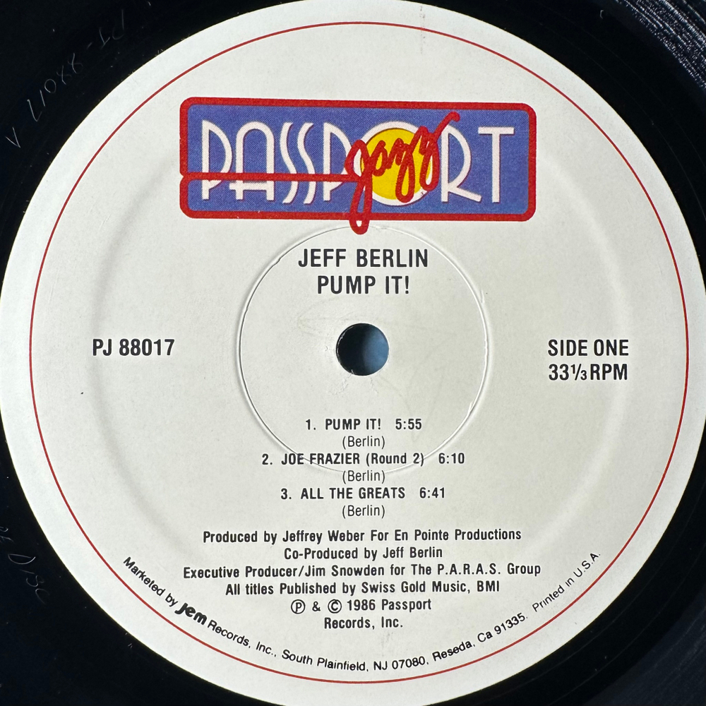Jeff Berlin ‎– Pump It! (США 1986г.)