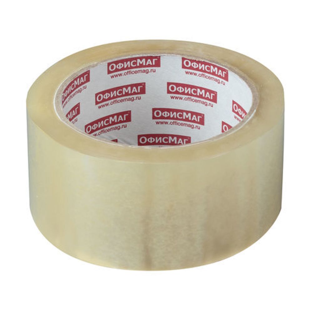 Клейкая лента упаковочная, 48 мм х 100 м, прозрачная, толщина 45 микрон, ОФИСМАГ, 440108