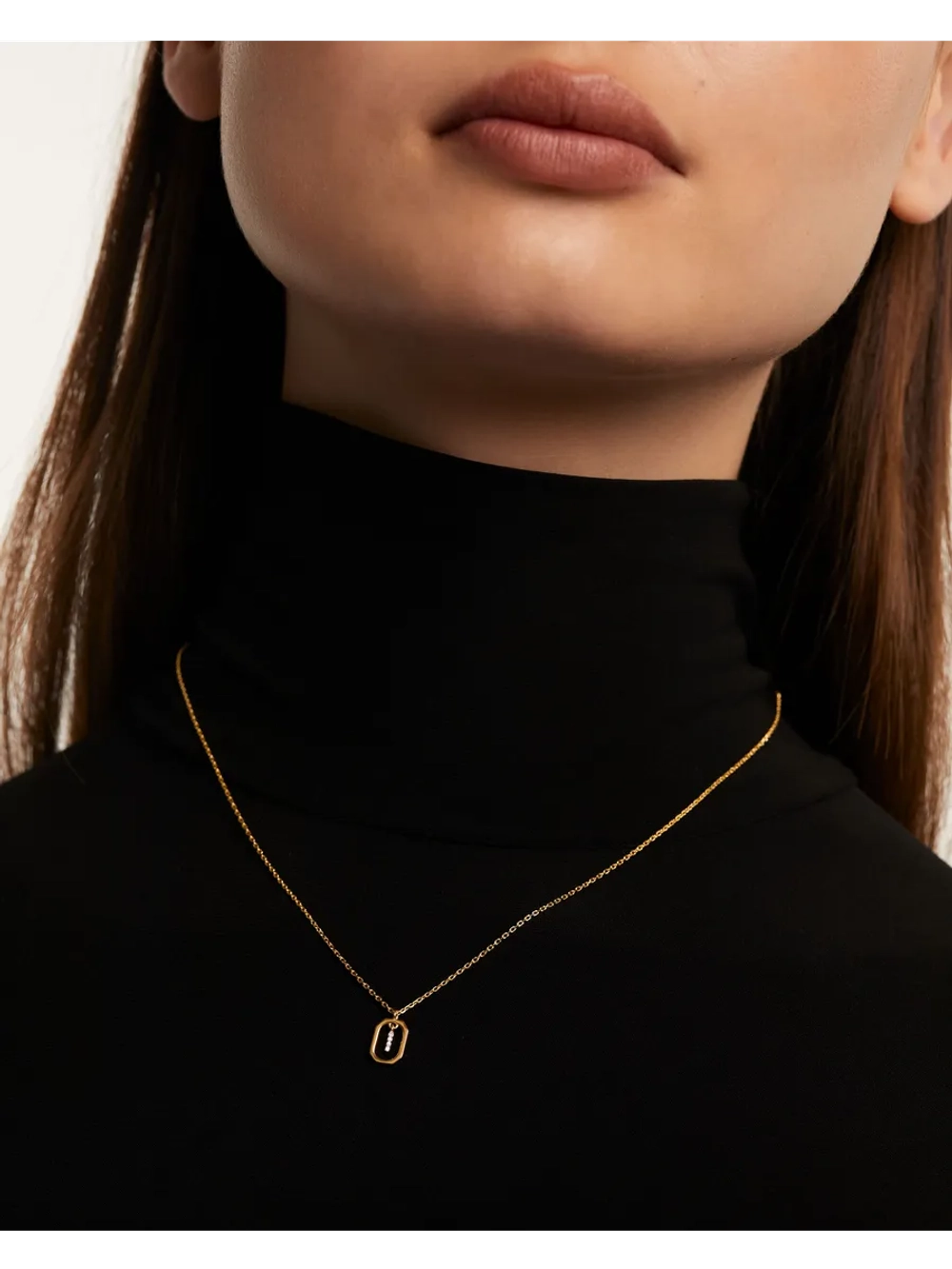 Колье женское PDPaola Мини-Буква I серебро 925 пробы покрытое золотом 750 пробы CO01-520-U