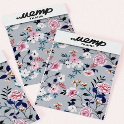 Ткань таффета роскошные розовые цветы