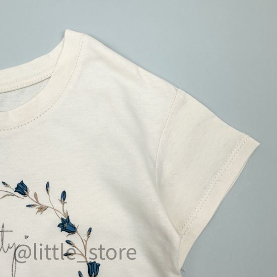 Футболка хлопковая "Цветочная фантазия" айвори