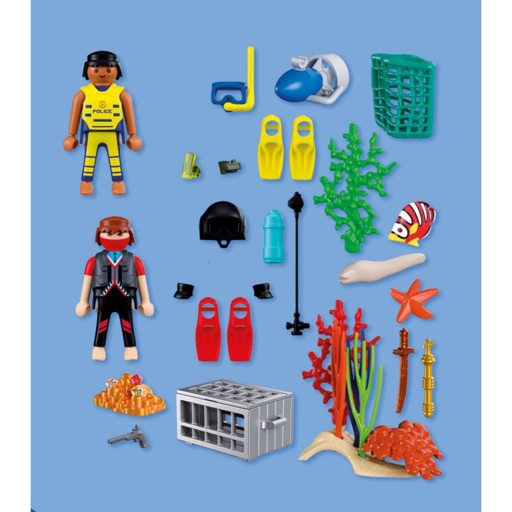 Playmobil - City Action Полицейский ныряльщик с сокровищем 72078