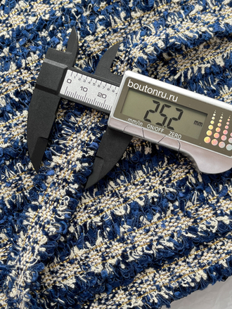 Тесьма синяя с золотым люрексом