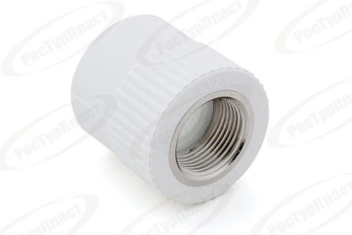 Муфта комбинированная PPR  внутренняя резьба 25х1,  белый, РТП (70/10)