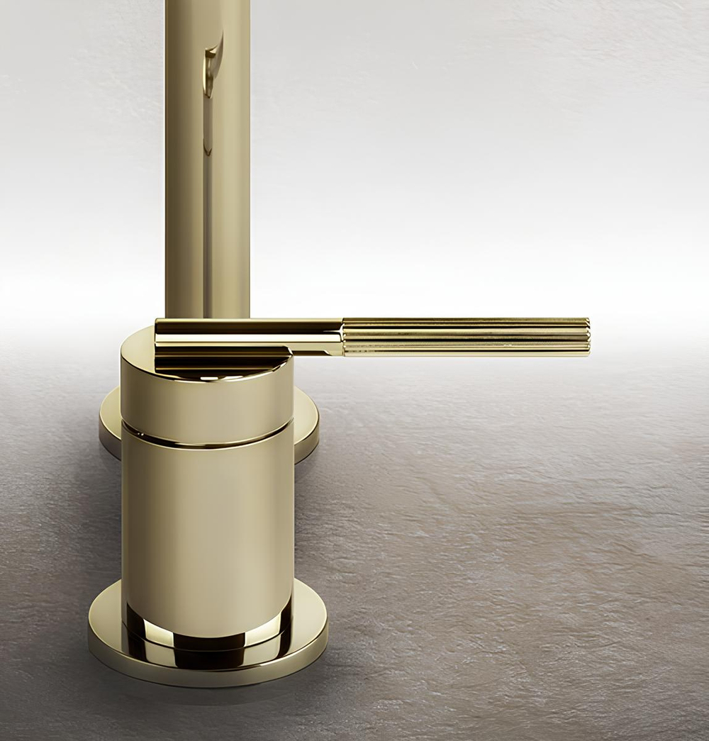 Смеситель Gessi Ingranaggio, удалённого управления, цвет Brushed Brass PVD