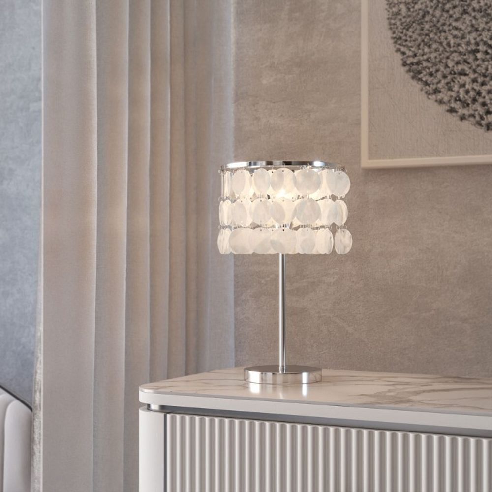 Настольная лампа декоративная Eurosvet Sandra 208101 хром/перламутр