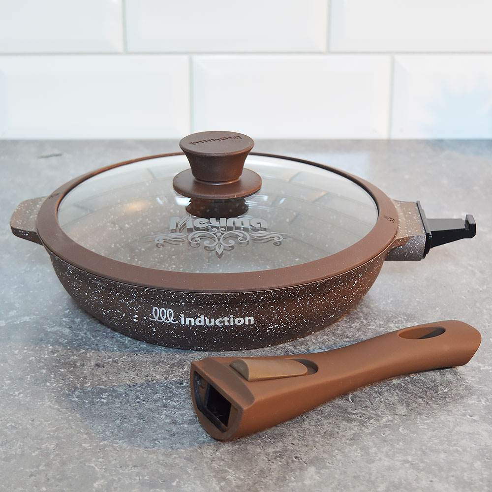 Сковорода 22см Венеция со съемной ручкой и стеклянной крышкой