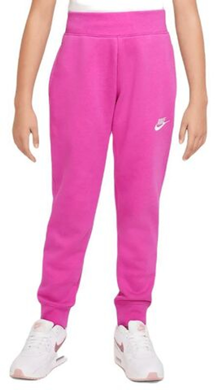 Брюки для девочки Nike Sportswear Fleece Pant LBR - active fuchsia/white