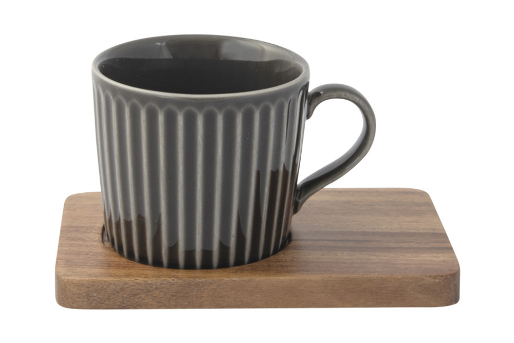 Набор чашек для кофе 4шт 110мл Easy Life Время отдыха серый