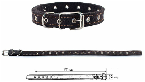 Cootton ошейник для собак брезентовый двухслойный универсальный 20 мм до 45 см.