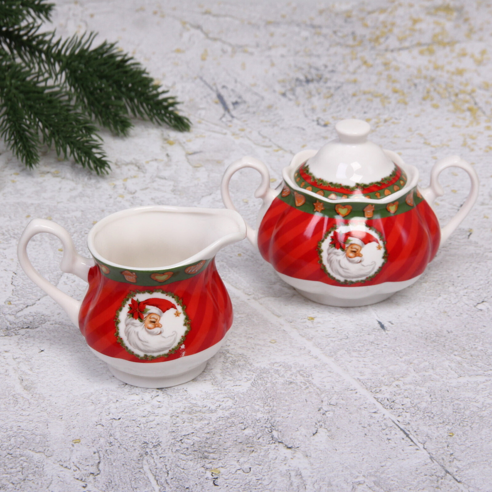 Сахарница 200мл и соусник 200мл керамические «Новый год «