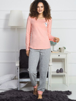 Домашний комплект с серыми брюками на манжете (Размер: L) (Цвет: серый)