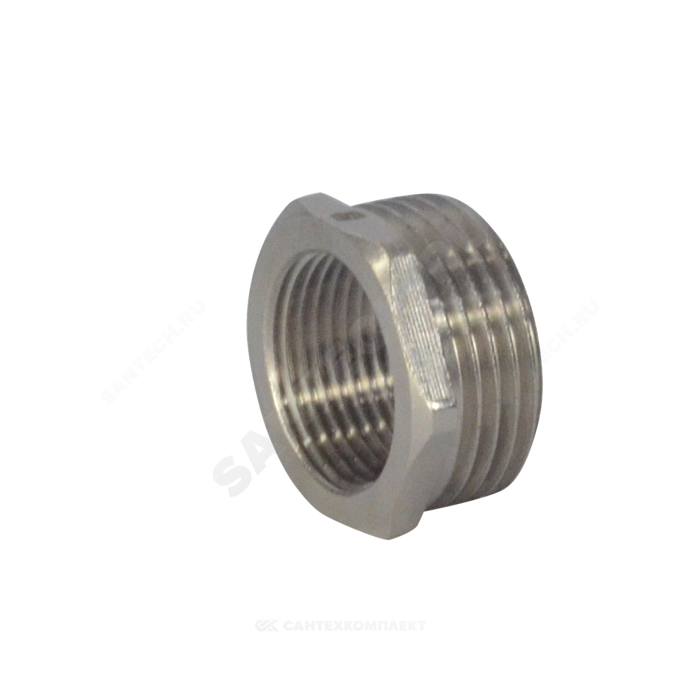 Футорка латунь никель Ду 20х15 (3/4"х1/2") НР/ВР SantechSystems