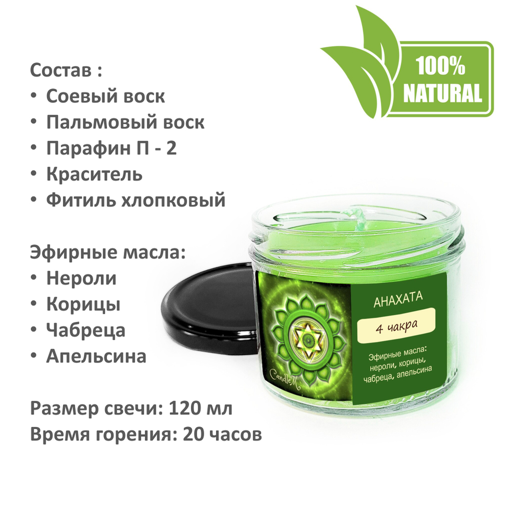 Чакровая свеча / Анахата - 120 мл