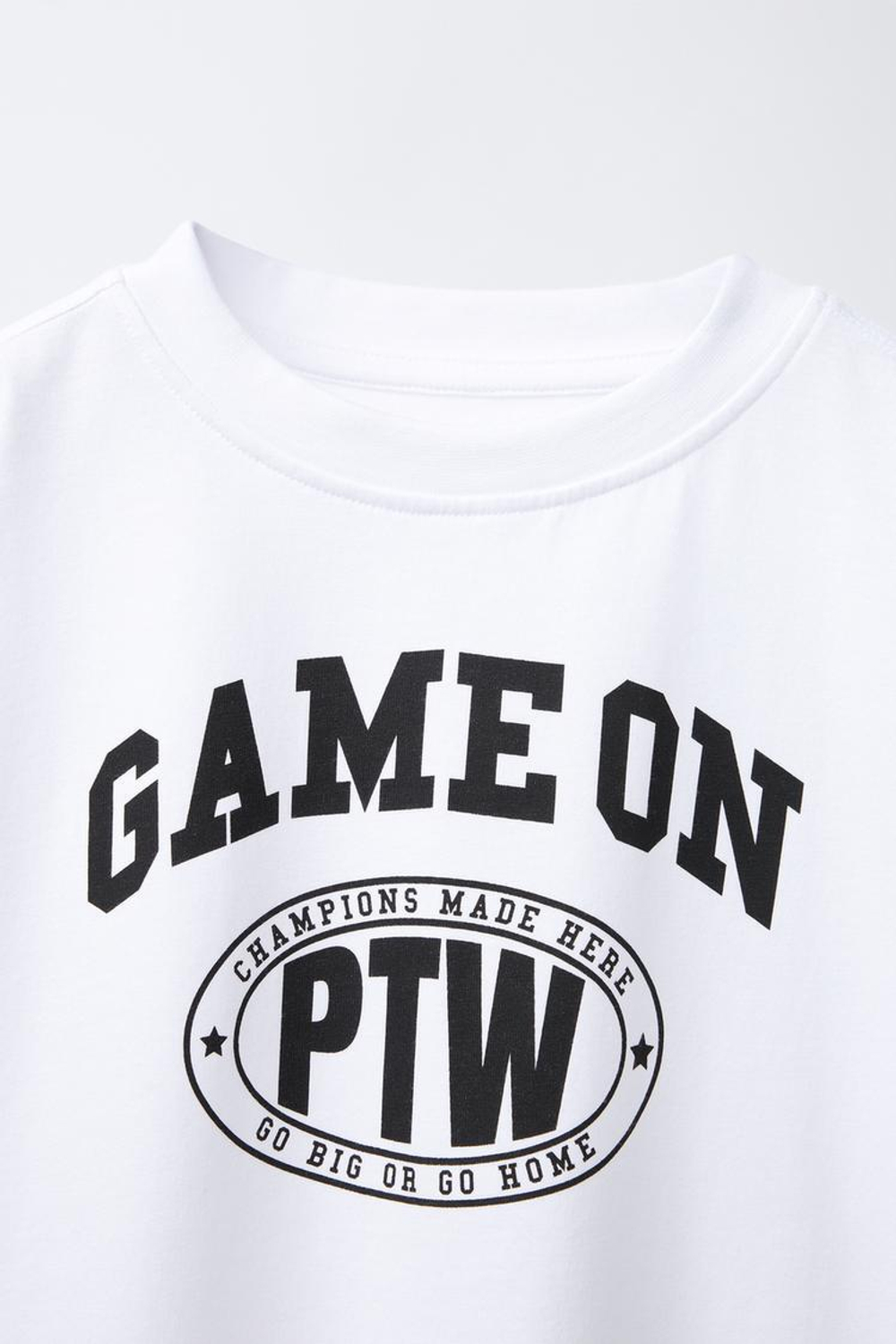 ZARA ФУТБОЛКА С ПРИНТОМ, БЕЛЫЙ