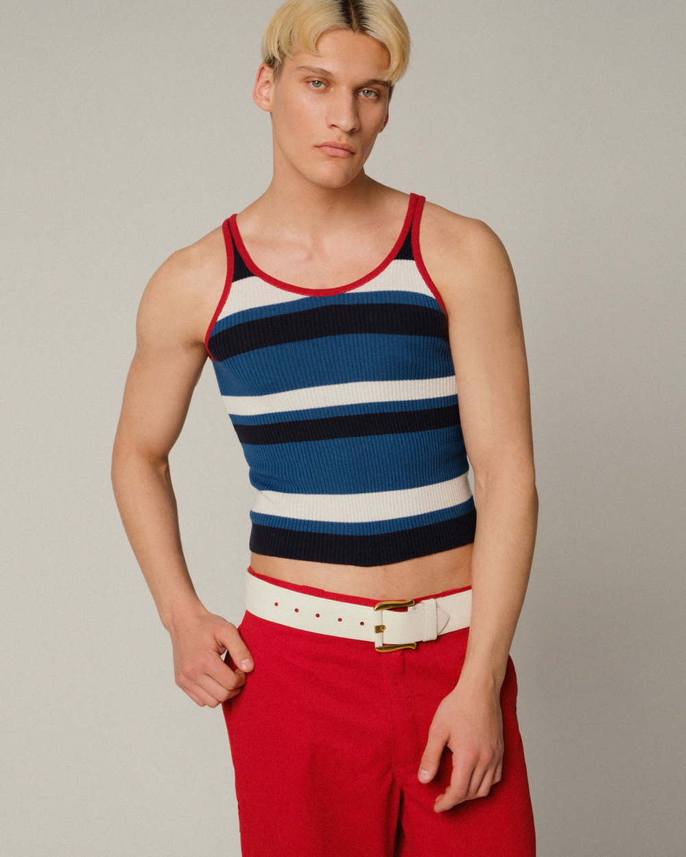 Трикотажный топ в полоску