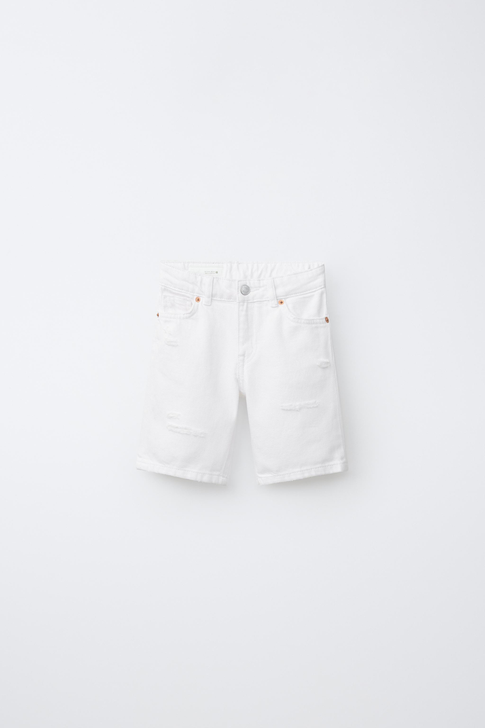 ZARA ДЖИНСОВЫЕ ШОРТЫ, БЕЛЫЙ