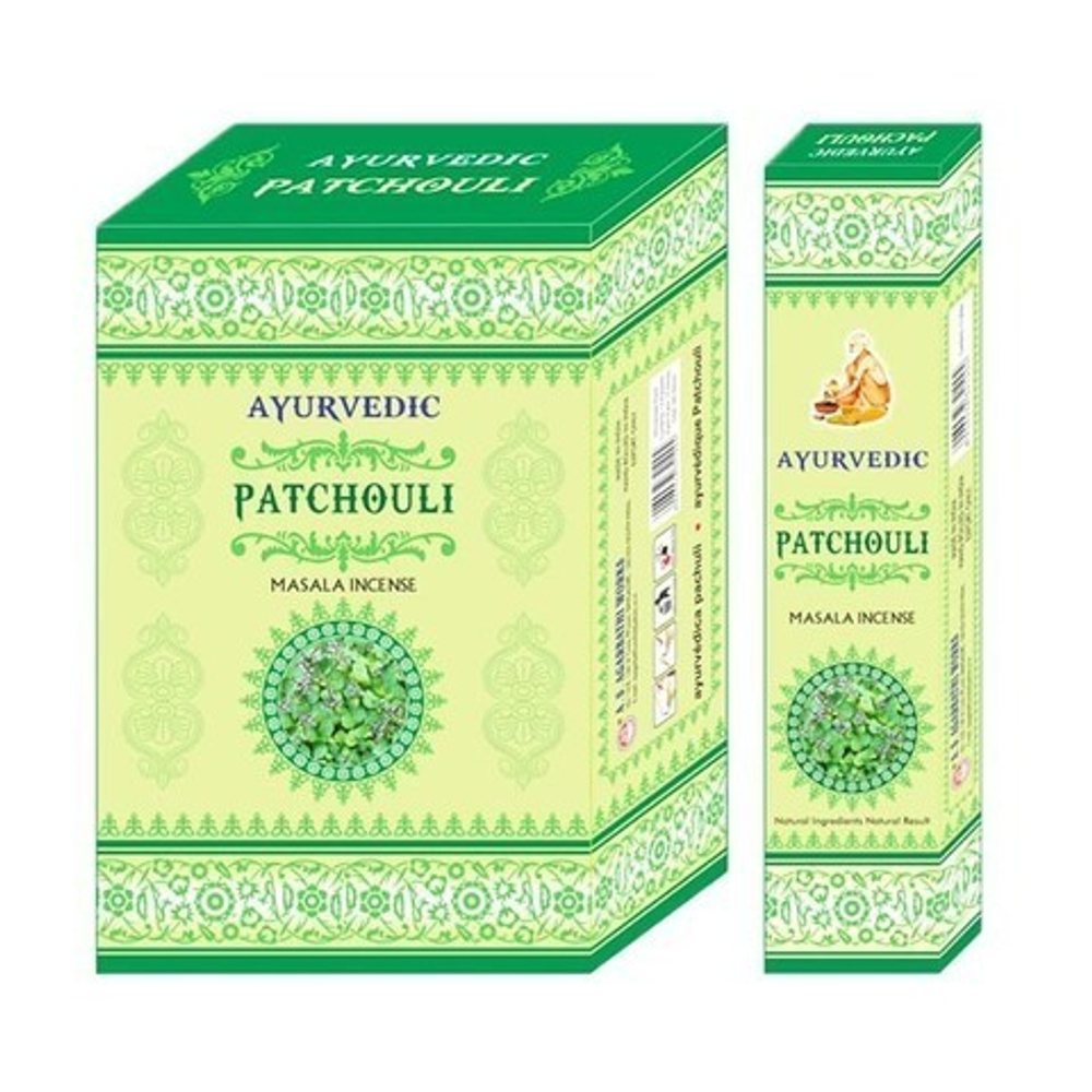 Ayurvedic Patchouli Благовоние-масала Пачули, 15 шт