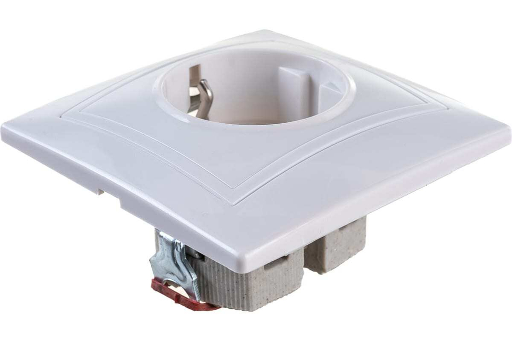 Розетка 1-местная РС10-3-КБ с заземлением без защитной шторки 16А керамика КВАРТА белый IEK