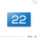Табличка с номером 22 на дверь квартиры, для офиса, кабинета, аудитории, склада, голубая 120х70 мм, Айдентика Технолоджи