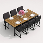 Обеденная группа Ideal Patio ТЕЛЛА  АЛЬБА  каркас карбон, стол тик 200, ткань антрацит