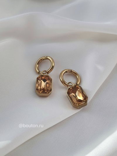 Серьги с янтарным (желтым) камнем