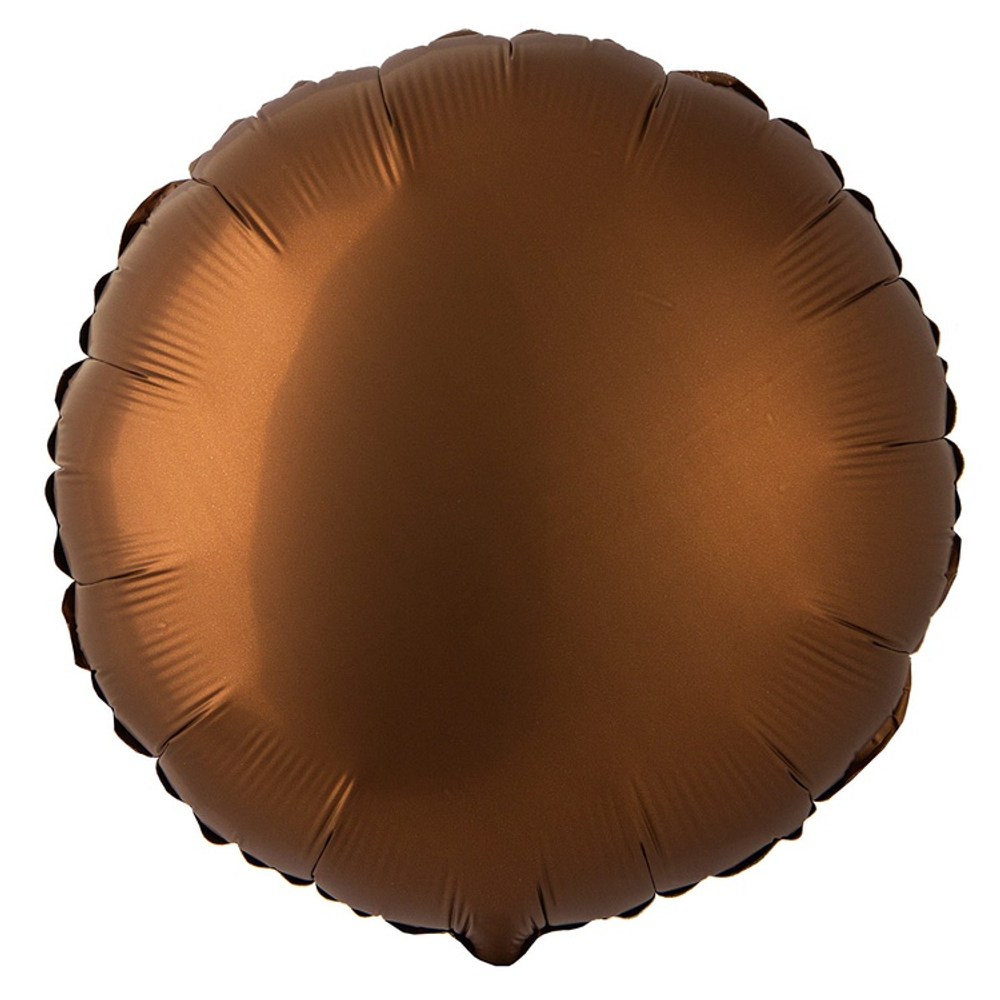 Шар фольгированный Круг 45 см (Коричневый)
