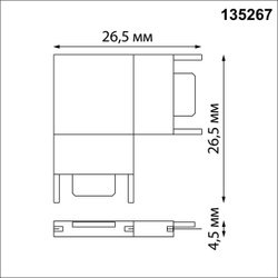 135267 SHINO NT24 093 черный Соединитель с токопроводом "L" для низковольтного шинопровода IP20 24V EASY