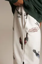 Брюки Called a Garment Флисовые Birds Мужские Молочные