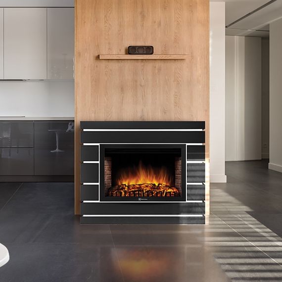 Каминокомплект: Очаг Electrolux EFP/P-2520LS N, портал Moderno 25 шпон черный дуб — (3)