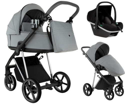 Детская коляска Roan Sol Vintage Luxury 2.0 3 в 1 с автокреслом Tutis Elo Black VIN 01/BT Blue Tea/Blue Tea/руч.Grey/к.Grey