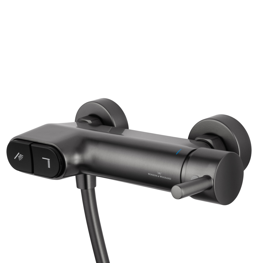 Смеситель для душа с встроенным изливом WONZON & WOGHAND MUSE Corno, Темный графит (WW-A30902-BGG)