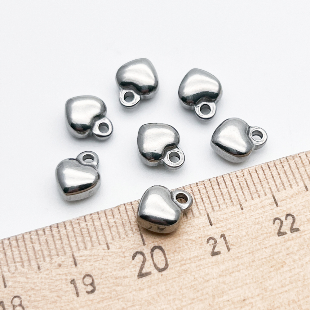 Подвеска Сердце, сталь (темный оттенок), размер 9*7 мм, цена за 1 шт