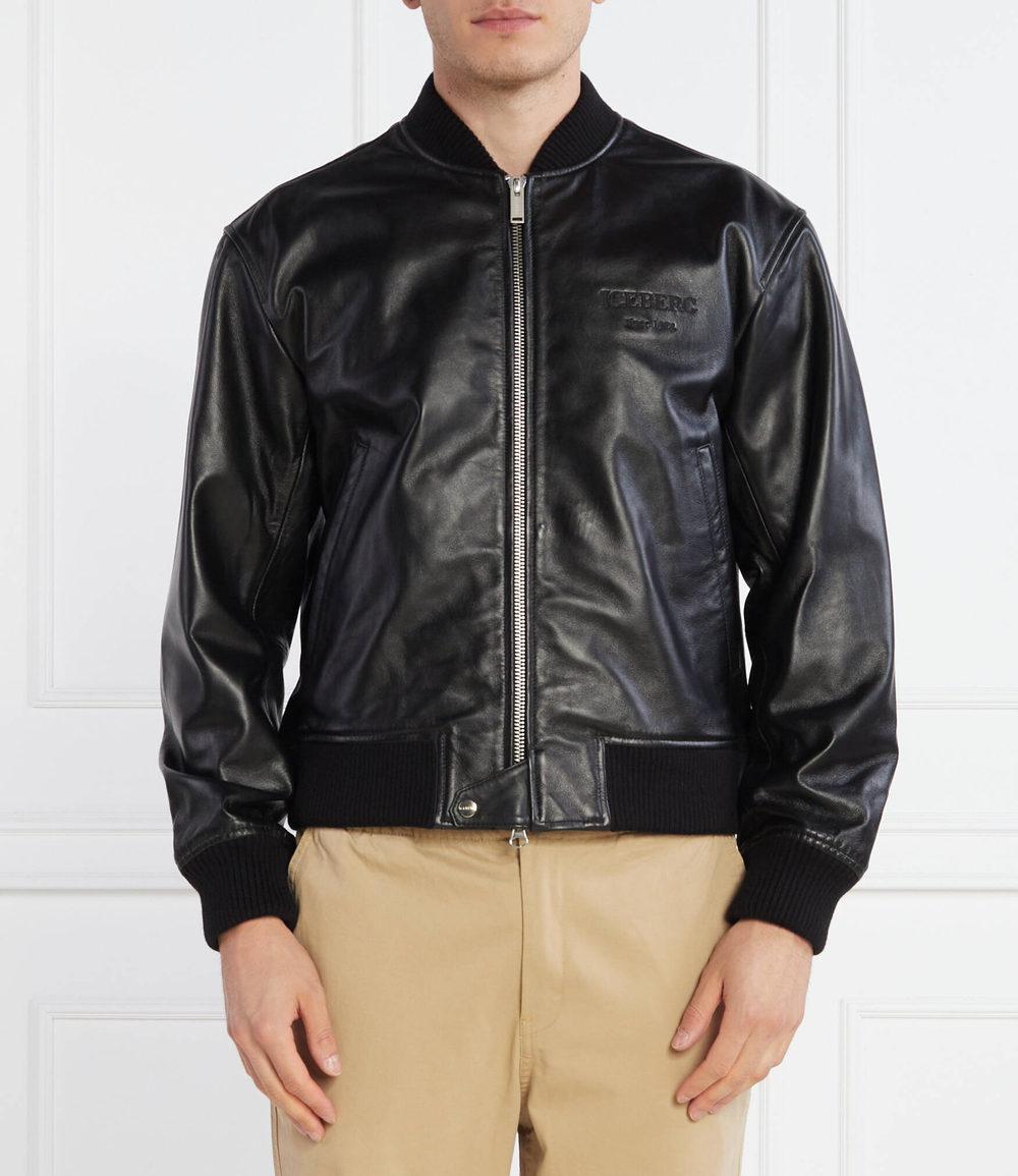 Кожаная куртка бомбер Iceberg - черный(235 I1P ZO21 6802)