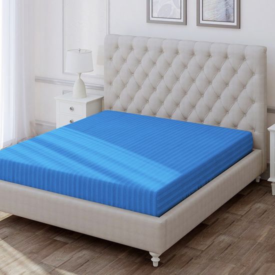 Простыня на резинке Indigo, 120x200х30, страйп полисатин DOMTEKC