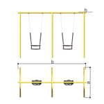 Детские качели двойные со спинкой Romana 108.55.00-01