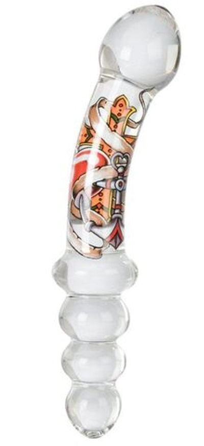 Двухсторонняя анальная пробка Inked Glass Dual Probe - 19 см. (Цвет: прозрачный)