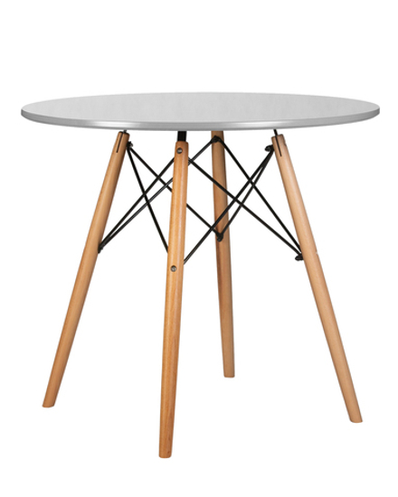 Стол обеденный DOBRIN CHELSEA`80, ножки светлый бук, столешница светло-серый (GR-01)