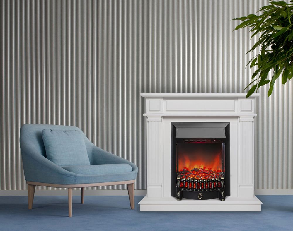 Электрокамин RealFlame Rodos WTM белый матовый с очагом Fobos Lux Black RC