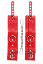 Красные мягкие кожаные оковы с люверсами (Цвет: красный)