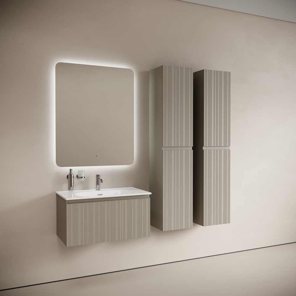 Тумба подвесная SANCOS Code 785х453х400, c одним ящиком оснащенным доводчиками, цвет серая платина , арт. CD80GP